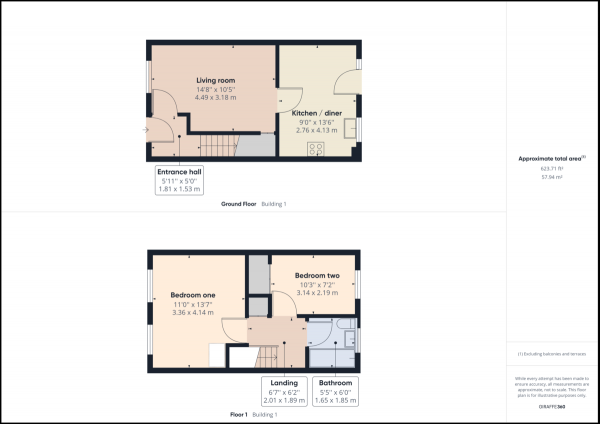 Floor Plan Image for 2 Bedroom End of Terrace House for Sale in West Green, Crawley, RH11