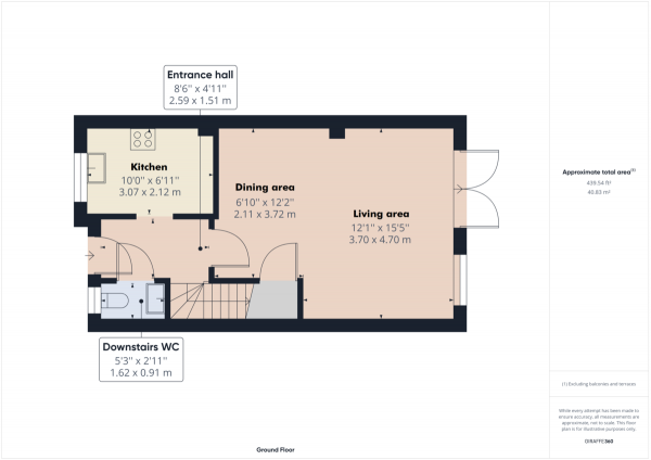 Floor Plan Image for 3 Bedroom Terraced House for Sale in Three Bridges, Crawley, RH10