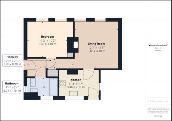 Floor Plan Image for 1 Bedroom Ground Maisonette for Sale in Ifield, Crawley, RH11