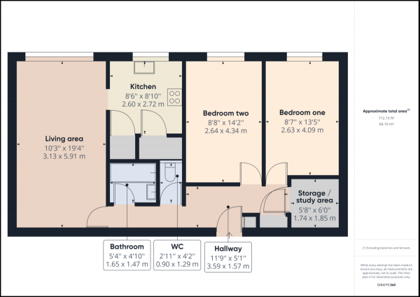 Floor Plan Image for 2 Bedroom Apartment for Sale in Pound Hill, Crawley, RH10