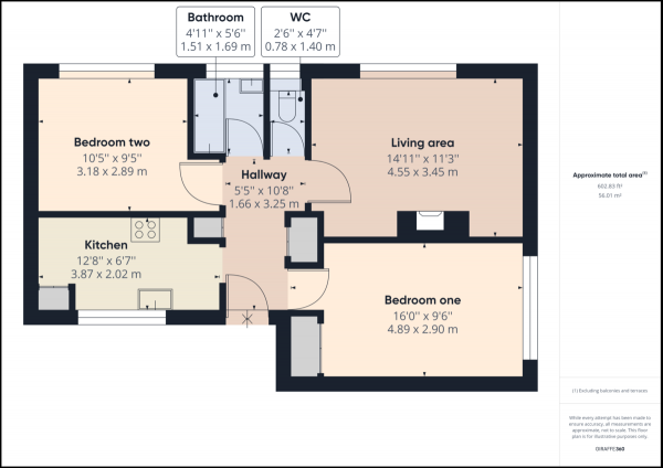 Floor Plan for 2 Bedroom Maisonette for Sale in Langley Green, Crawley, RH11, RH11, 7SE - Guide Price &pound230,000