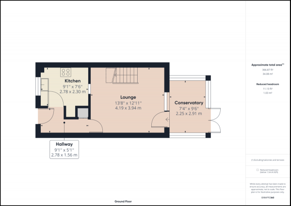 Floor Plan for 2 Bedroom Terraced House for Sale in Tollgate Hill, Crawley, RH11, RH11, 9QY - Guide Price &pound300,000