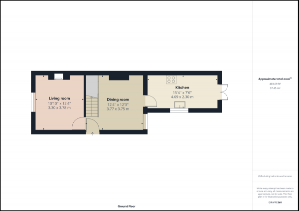 Floor Plan for 2 Bedroom Semi-Detached House for Sale in West Green, Crawley, RH11, RH11, 7BD -  &pound300,000