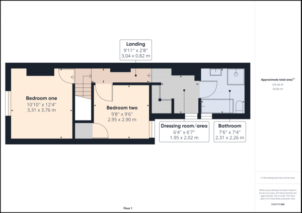 Floor Plan for 2 Bedroom Semi-Detached House for Sale in West Green, Crawley, RH11, RH11, 7BD -  &pound300,000