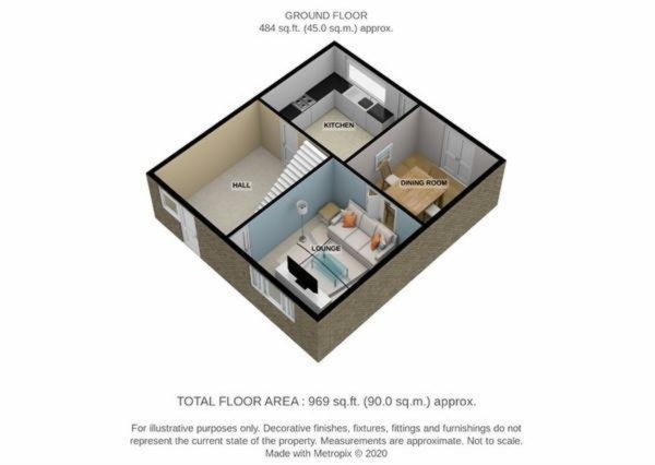 Floor Plan Image for 3 Bedroom End of Terrace House for Sale in Southgate, Crawley, RH10