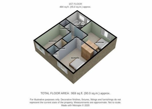 Floor Plan Image for 3 Bedroom End of Terrace House for Sale in Southgate, Crawley, RH10