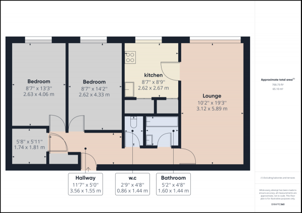 Floor Plan Image for 2 Bedroom Flat for Sale in Milton Mount, Pound Hill