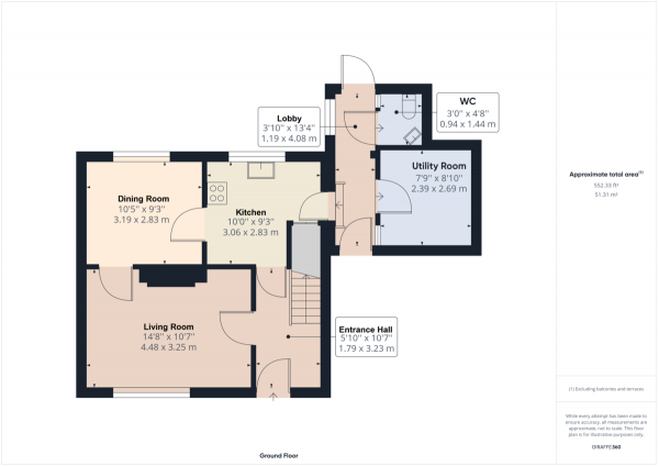 Floor Plan for 3 Bedroom Semi-Detached House for Sale in Northgate, Crawley, RH11, RH10, 8HN - Guide Price &pound425,000