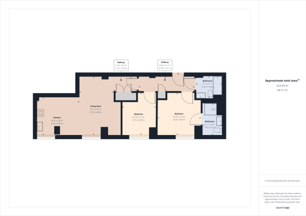 Floor Plan Image for 2 Bedroom Apartment for Sale in The Boulevard, Crawley, RH10