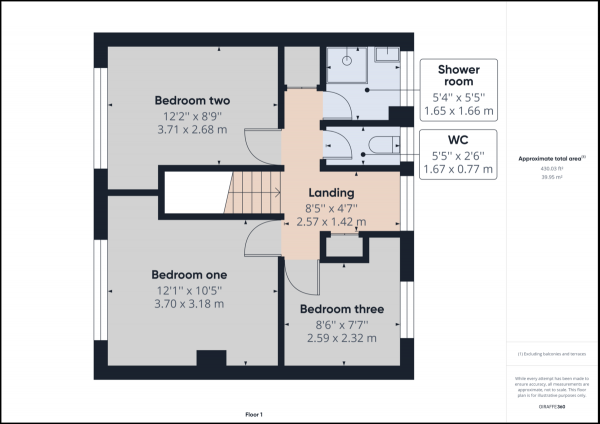 Floor Plan for 3 Bedroom Terraced House for Sale in Three Bridges, Crawley, RH10, RH10, 1RE - Guide Price &pound350,000