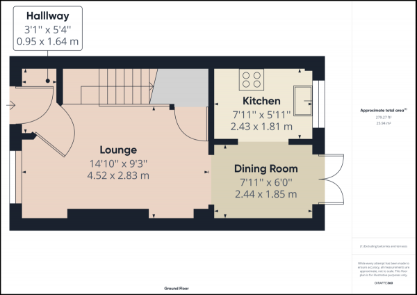 Floor Plan Image for 2 Bedroom Terraced House for Sale in Golding Close, Maidenbower