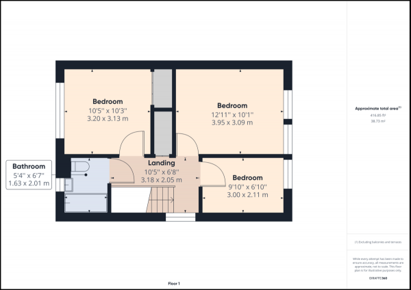 Floor Plan Image for 3 Bedroom End of Terrace House for Sale in West Green, Crawley, RH11