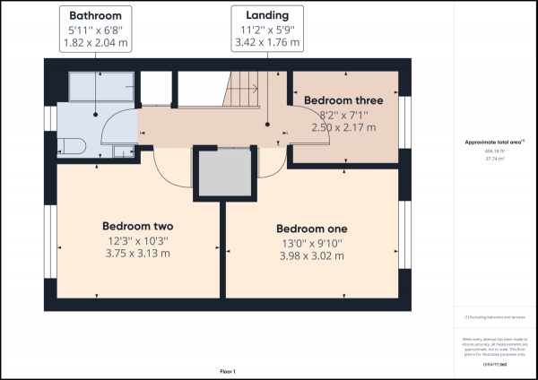 Floor Plan Image for 3 Bedroom Terraced House for Sale in Pound Hill, Crawley, RH10