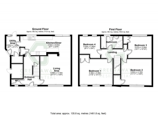 Floor Plan Image for 4 Bedroom Terraced House for Sale in West Green, Crawley, RH10