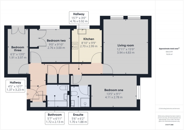 Floor Plan Image for 3 Bedroom Apartment for Sale in Southgate, Crawley, RH11