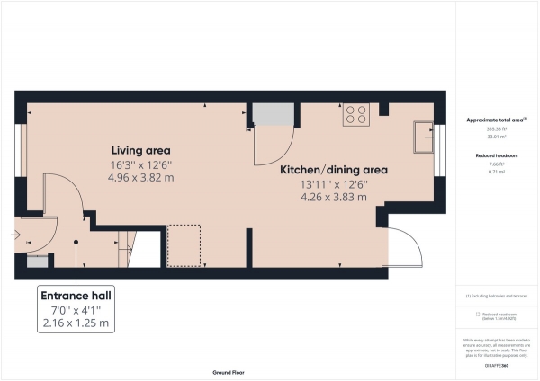 Floor Plan for 3 Bedroom Terraced House for Sale in Bewbush Manor, Crawley, RH11, RH11, 8GJ - Guide Price &pound350,000