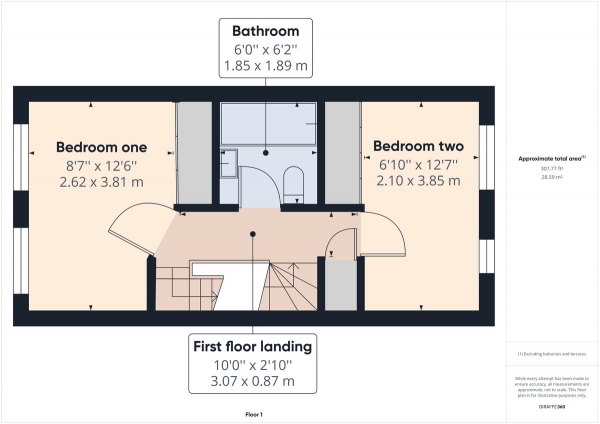 Floor Plan for 3 Bedroom Terraced House for Sale in Bewbush Manor, Crawley, RH11, RH11, 8GJ - Guide Price &pound350,000