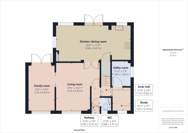 Floor Plan Image for 4 Bedroom Detached House to Rent in Cottesmore Green, Crawley, RH11