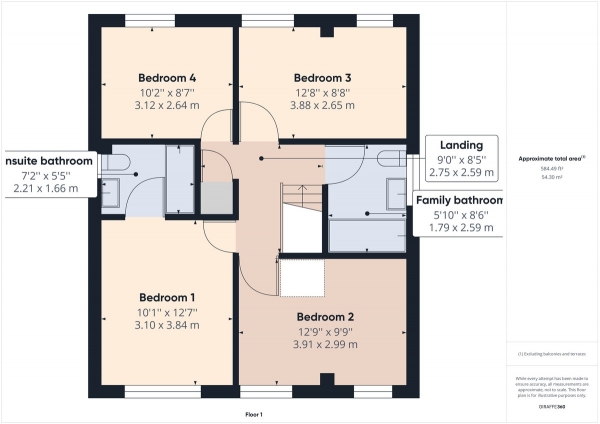 Floor Plan Image for 4 Bedroom Detached House to Rent in Cottesmore Green, Crawley, RH11