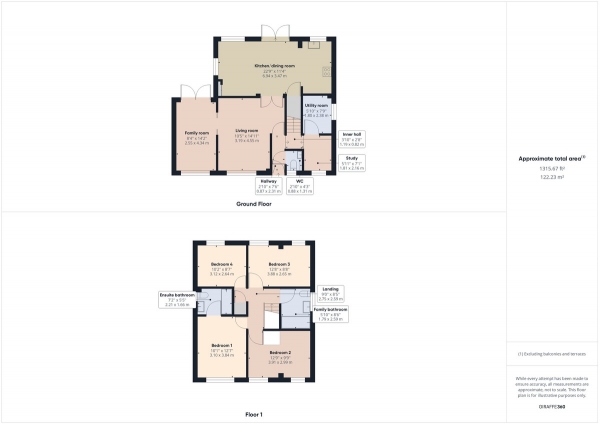 Floor Plan Image for 4 Bedroom Detached House to Rent in Cottesmore Green, Crawley, RH11