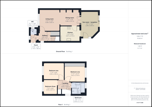 Floor Plan for 3 Bedroom Semi-Detached House for Sale in Pound Hill, Crawley, RH10, RH10, 3DA - Guide Price &pound450,000