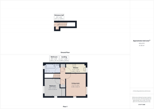 Floor Plan Image for 1 Bedroom Maisonette for Sale in Maidenbower, Crawley, RH10