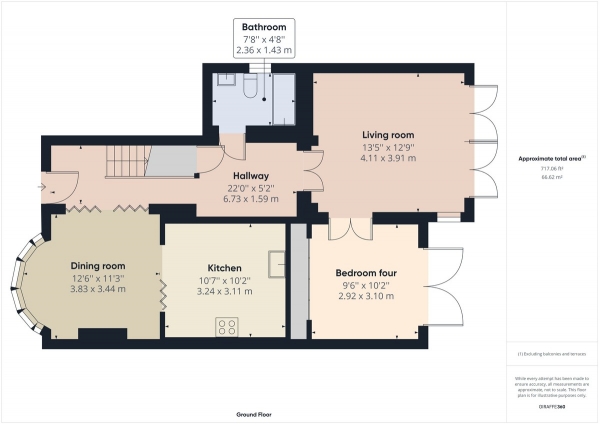 Floor Plan Image for 4 Bedroom Semi-Detached House to Rent in Redhill, Surrey, RH1