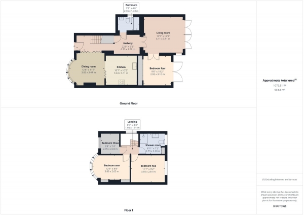 Floor Plan Image for 4 Bedroom Semi-Detached House to Rent in Redhill, Surrey, RH1