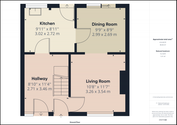 Floor Plan for 3 Bedroom Terraced House for Sale in Tilgate, Crawley, RH10, RH10, 5EE - Guide Price &pound325,000