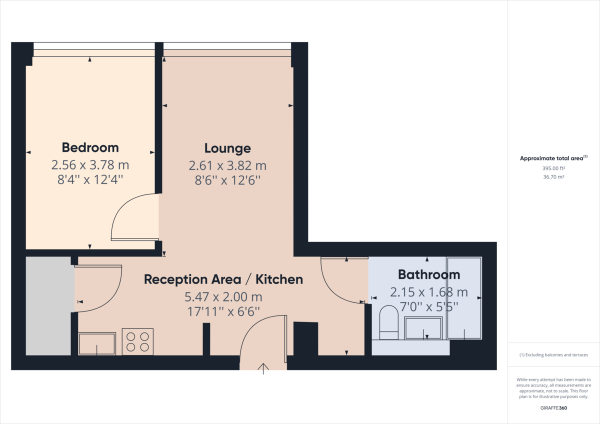 Floor Plan for 1 Bedroom Apartment for Sale in East Grinstead, West Sussex, RH19, 1UG - From &pound220,000