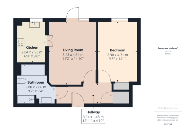 Floor Plan Image for 1 Bedroom Ground Flat for Sale in Fairfield Road, East Grinstead