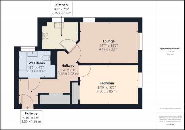 Floor Plan Image for 1 Bedroom Apartment for Sale in East Grinstead, West Sussex