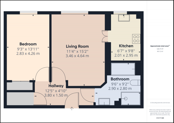 Floor Plan Image for 1 Bedroom Apartment for Sale in East Grinstead, West Sussex