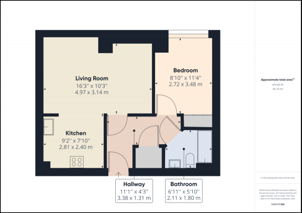 Floor Plan Image for 1 Bedroom Apartment for Sale in East Grinstead, West Sussex