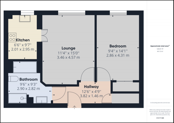 Floor Plan Image for 1 Bedroom Apartment for Sale in East Grinstead, West Sussex