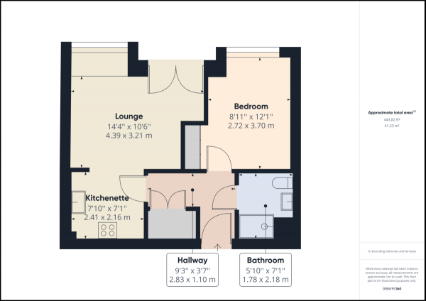 Floor Plan Image for 1 Bedroom Apartment to Rent in East Grinstead, West Sussex