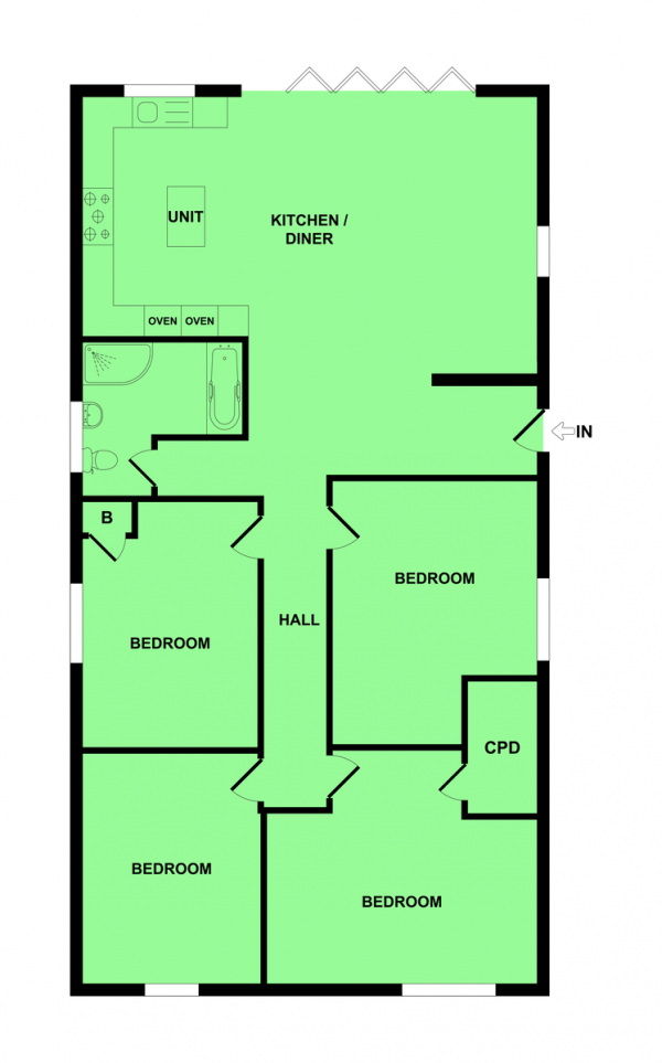 Floor Plan Image for 4 Bedroom Detached Bungalow for Sale in Sandpiper Close, Bradwell