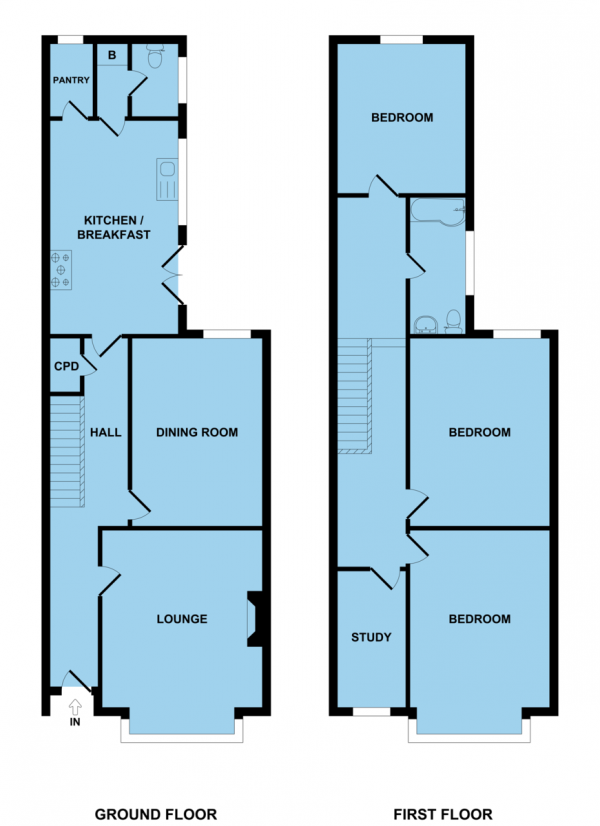 Floor Plan Image for 4 Bedroom Terraced House for Sale in Pier Plain, Gorleston, Great Yarmouth