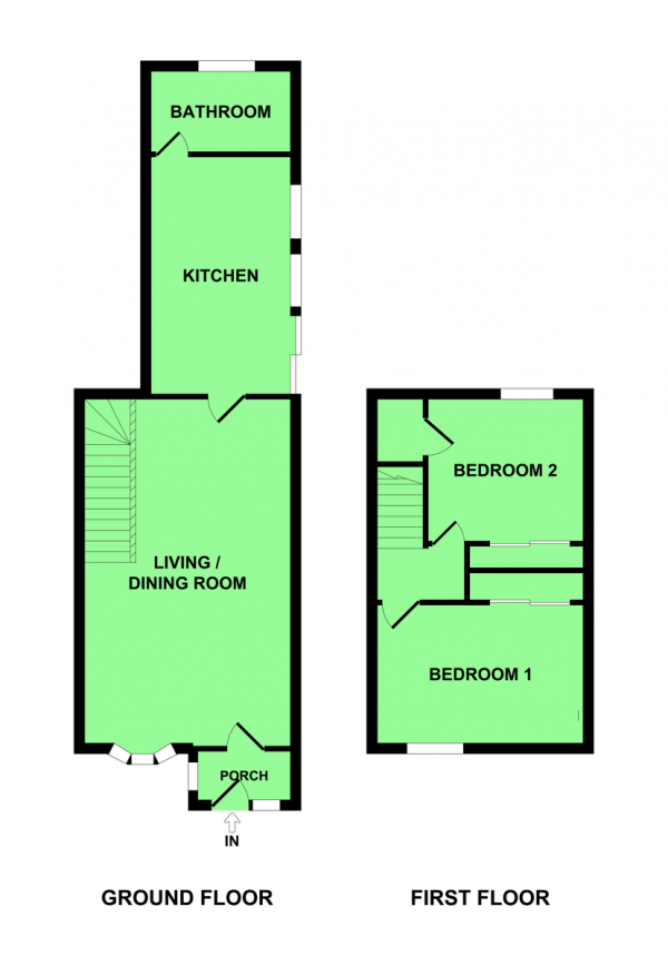 Floor Plan for 2 Bedroom End of Terrace House for Sale in Burnt Lane, Gorleston, NR31, 0PG - Offers Over &pound165,000