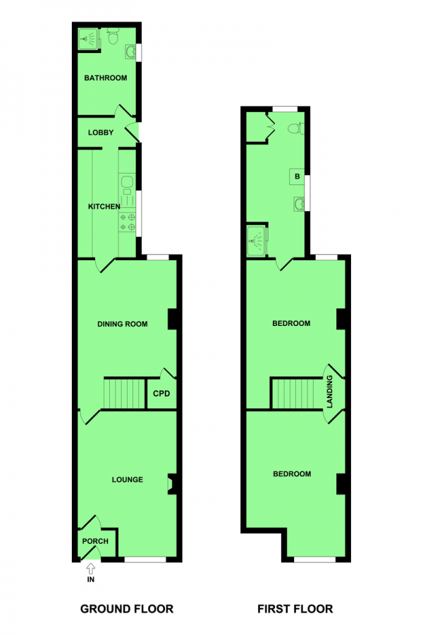 Floor Plan Image for 2 Bedroom Terraced House for Sale in Springfield Road, Gorleston