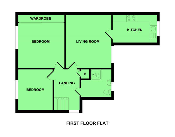 Floor Plan Image for 2 Bedroom Flat for Sale in St. Hildas Crescent, Gorleston