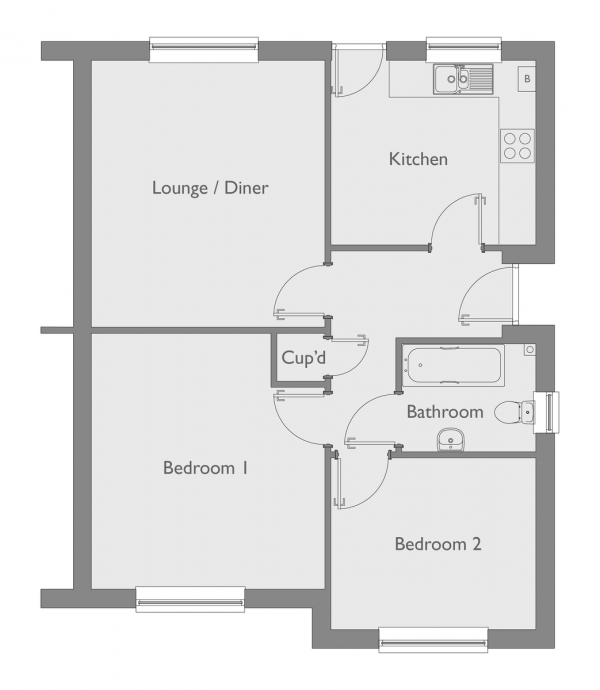 Floor Plan Image for 2 Bedroom Semi-Detached Bungalow for Sale in Plot 120 Claydon Park, off Beccles Road