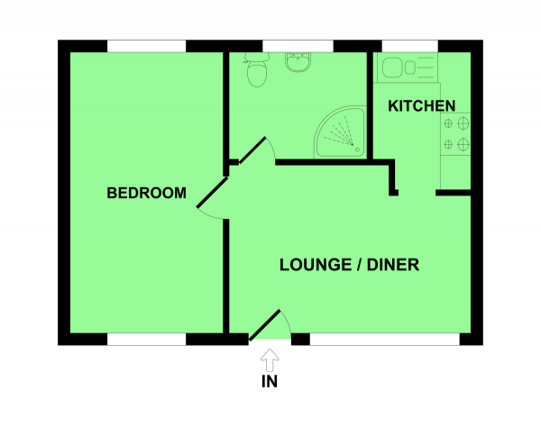 Floor Plan Image for 1 Bedroom Chalet for Sale in Waveney Valley, Butt Lane, Burgh Castle