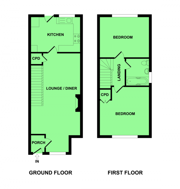 Floor Plan Image for 2 Bedroom Semi-Detached House for Sale in Zurich Close, Hopton