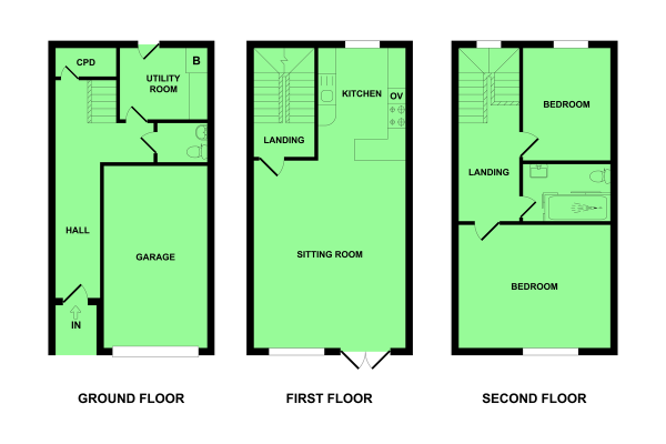 Floor Plan Image for 2 Bedroom Town House for Sale in Vincent Close, Cobholm