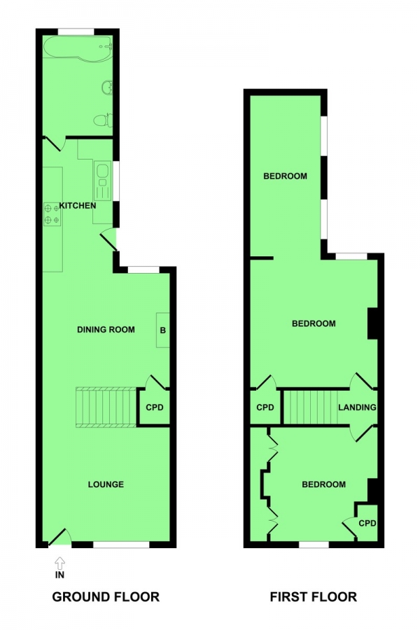 Floor Plan Image for 3 Bedroom Terraced House for Sale in Century Road, Cobholm