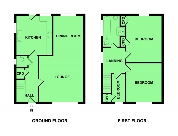 Floor Plan Image for 3 Bedroom Detached House for Sale in Rosedale Gardens, Belton