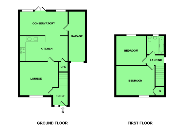 Floor Plan Image for 2 Bedroom Semi-Detached House for Sale in Lucerne Road, Bradwell