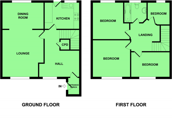 Floor Plan Image for 3 Bedroom Semi-Detached House for Sale in Laurel Drive, Bradwell