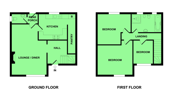 Floor Plan Image for 3 Bedroom End of Terrace House for Sale in St. Catherines Way, Gorleston, Great Yarmouth